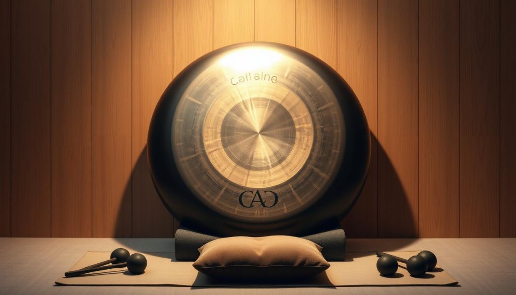 A modern, minimalist handpan display against a warm, wooden background. The handpan is centered, casting soft shadows and catching the gentle, natural lighting. The surface has a matte, satin finish, showcasing the intricate detailing and unique shape of this percussive instrument. The middle ground features carefully arranged accessories like mallets and a plush cushion, creating a harmonious, considered composition. The background subtly fades into a neutral, earthy tone, allowing the handpan to take center stage as the focal point. An inviting, high-quality aesthetic that conveys a sense of thoughtful, informed purchasing decisions. A modern, minimalist handpan display against a warm, wooden background. The handpan is centered, casting soft shadows and catching the gentle, natural lighting. The surface has a matte, satin finish, showcasing the intricate detailing and unique shape of this percussive instrument. The middle ground features carefully arranged accessories like mallets and a plush cushion, creating a harmonious, considered composition. The background subtly fades into a neutral, earthy tone, allowing the handpan to take center stage as the focal point. An inviting, high-quality aesthetic that conveys a sense of thoughtful, informed purchasing decisions.